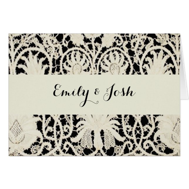 Mariage Antique Dentelle Lin Blanc Classique Joli (Devant horizontal)
