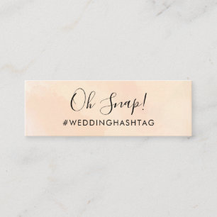 Mariage Apricot Hashtag Mini Carte de boîtier, Tag
