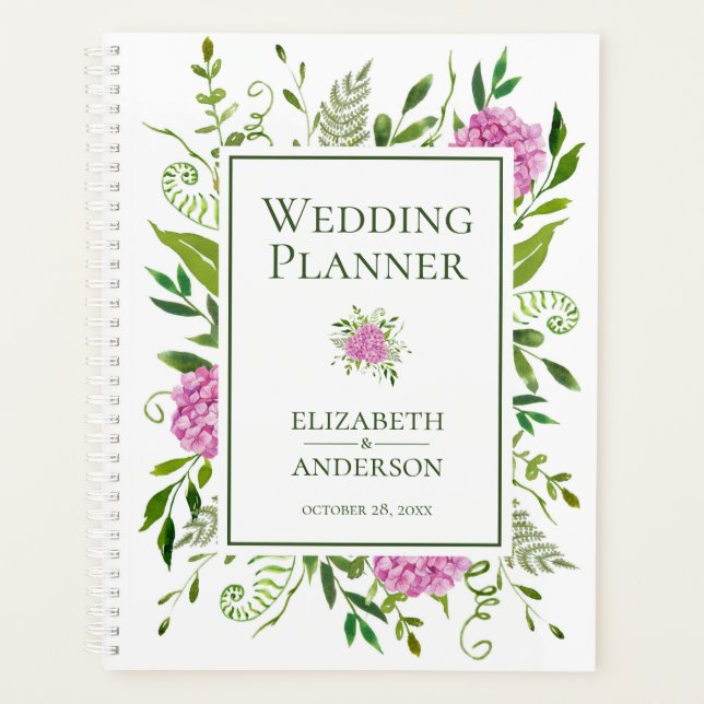 Mariage aquarelle floral hydrangeas roses (Devant)