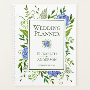 Mariage Aquarelle Florale aux Hortensias Bleus