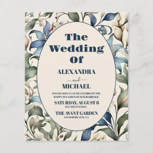 Mariage aquarelle florale budget William Morris