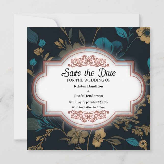 Mariage Aquarelle Simple Enregistrer La Carte Date (Devant)