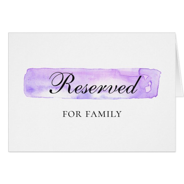 Mariage aquarelle violet. Panneau de réservé simpl (Devant Horizontal)