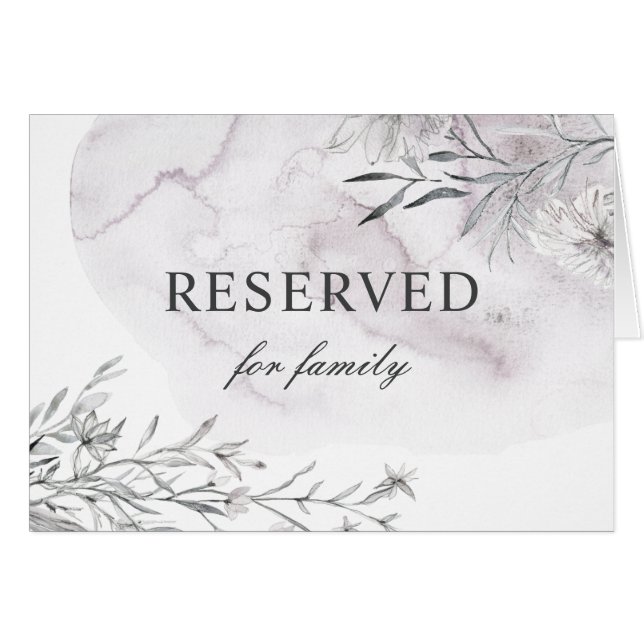 Mariage aquarelle violet. Panneau réservé floral (Devant Horizontal)