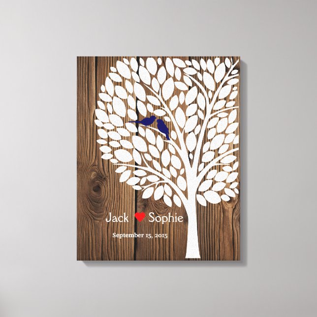 mariage arbre signature livre d'or oiseaux marine  (Recto)