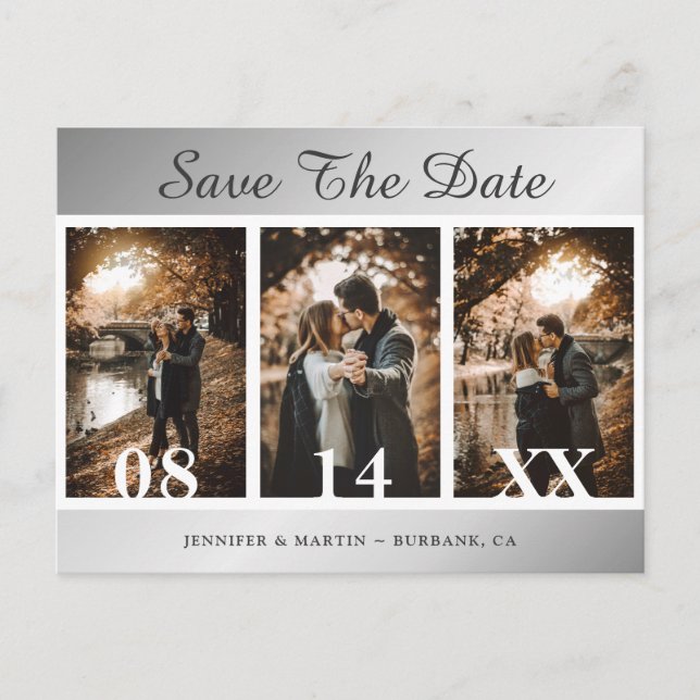 Mariage Argent Enregistrer Les Cartes Postales Dat (Devant)