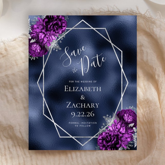 Mariage argent floral violet budget toile de fond  (Créateur téléchargé)