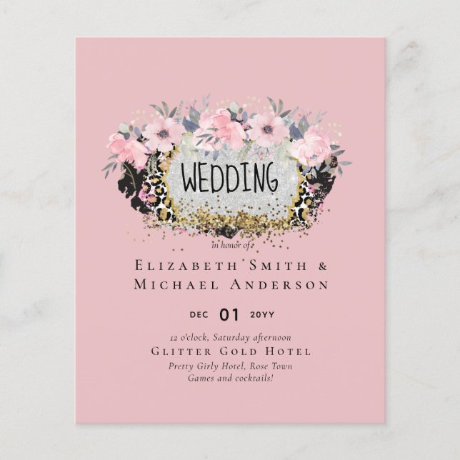 MARIAGE - Argent Rosegold Floral Girl Parties scin (Devant)