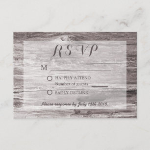 Mariage Arrière - plan Rustique Driftwood RSVP