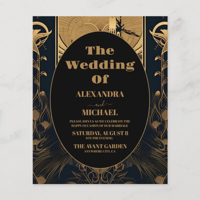 Mariage Art déco élégant et économique (Devant)