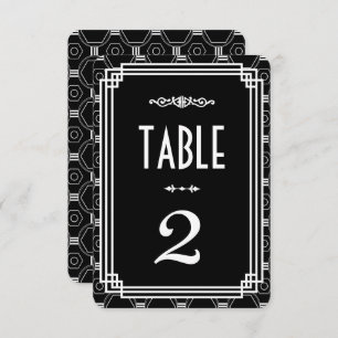 Mariage Art déco noir & blanc Numéros de table