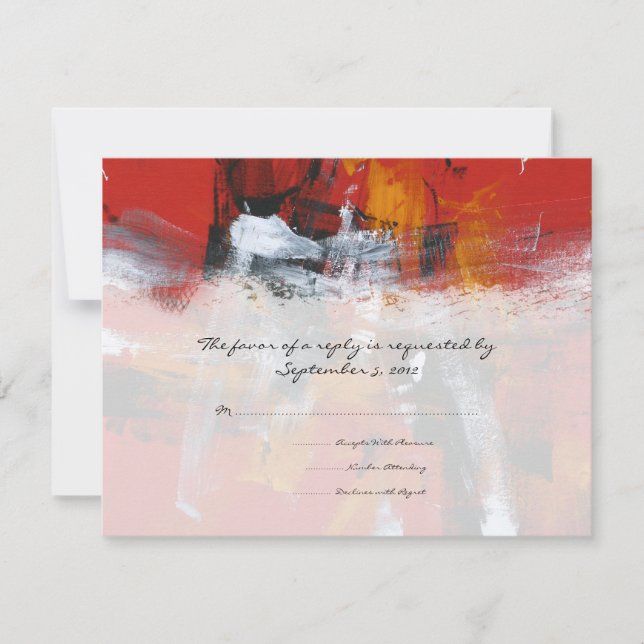 Mariage artistique rouge et noir RSVP (Devant)