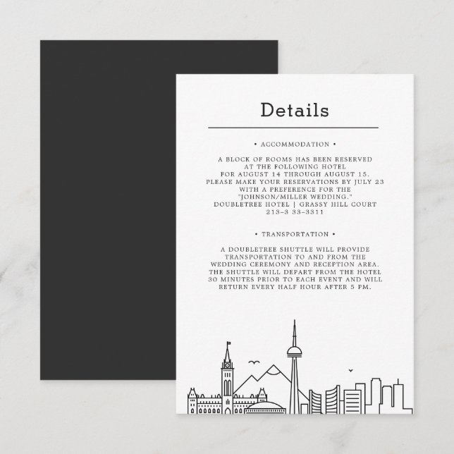 Mariage au Canada | Invitation Détails (Devant / Derrière)