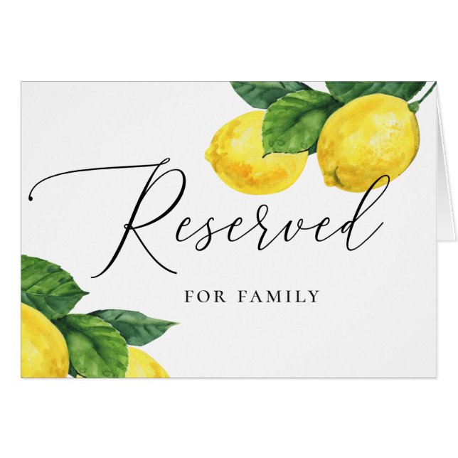 Mariage au Citron d'Amalfi | Panneau Réservé Rusti (Devant Horizontal)