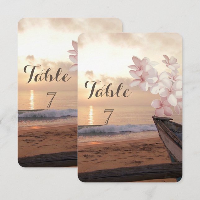 Mariage au coucher de soleil sur la plage, carte d (Devant / Derrière)