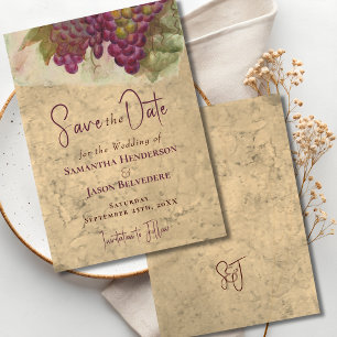 Mariage au Domaine Viticole Faire-Part de Date Rus