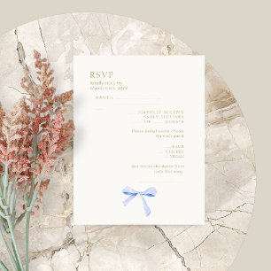 Mariage au ruban bleu Dusty branché RSVP