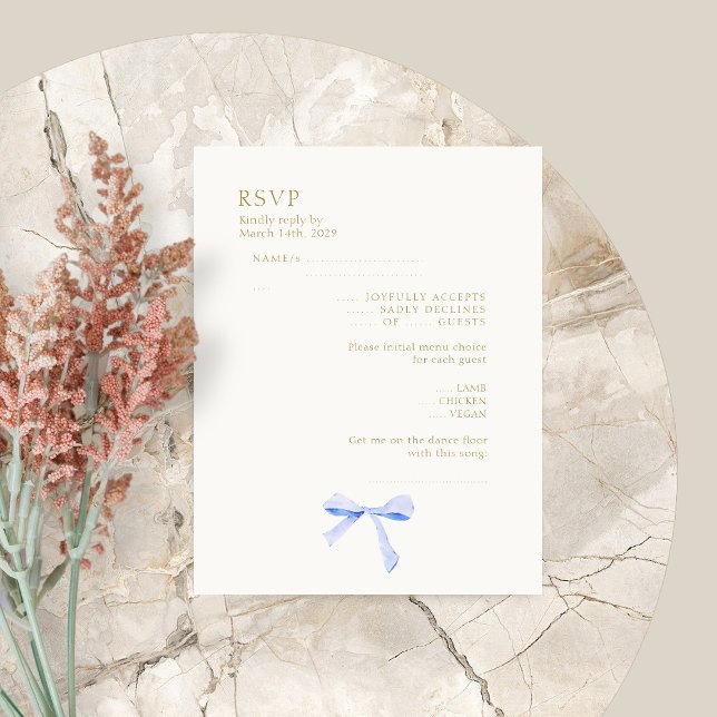 Mariage au ruban bleu Dusty branché RSVP (Créateur téléchargé)