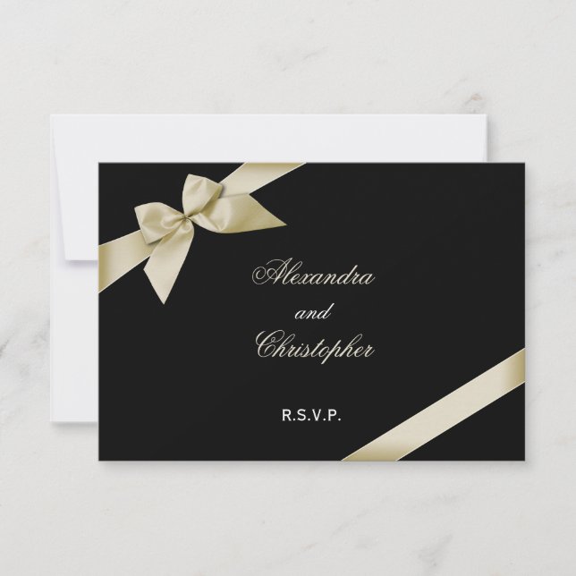 Mariage au ruban de crème RSVP (Devant)