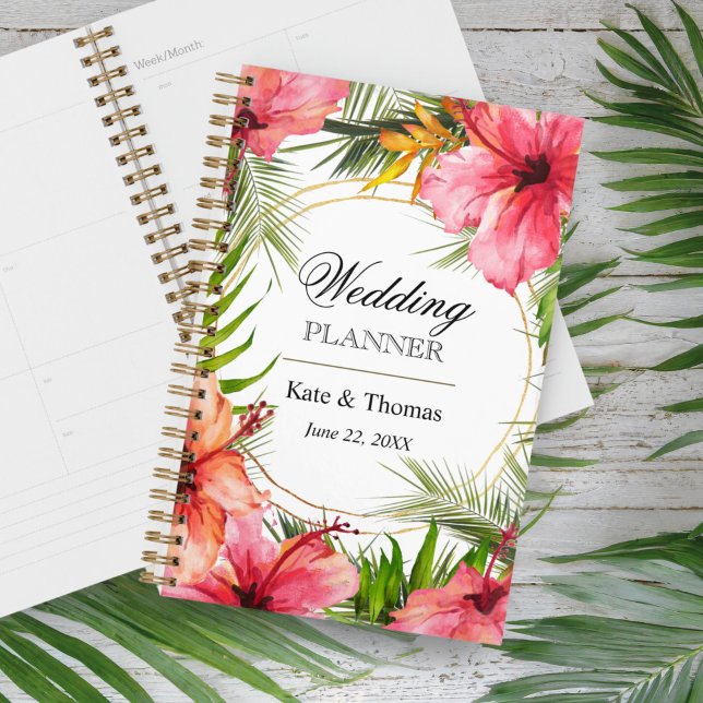 Mariage aux fleurs de palmier tropical et d'hibisc (Créateur téléchargé)