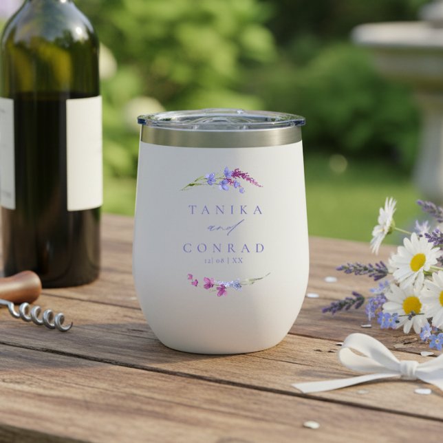 Mariage aux Fleurs Sauvages Aquarelle Noms Péri ID (Créateur téléchargé)