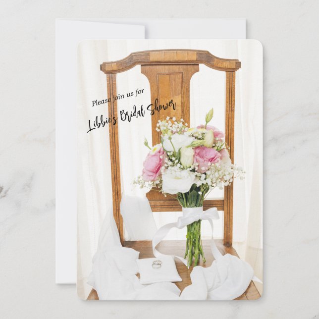 Mariage Bagues sur Coussin blanc Invitation Fête d (Devant)