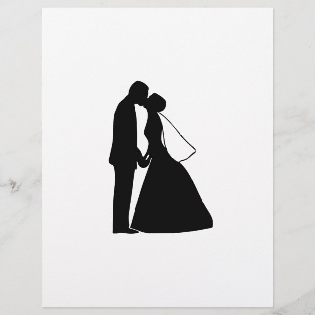 Mariage baiser mariée et mariée silhouette (Devant)