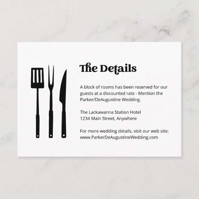 Mariage BBQ - Informations Détails Carte de boîtie (Devant)