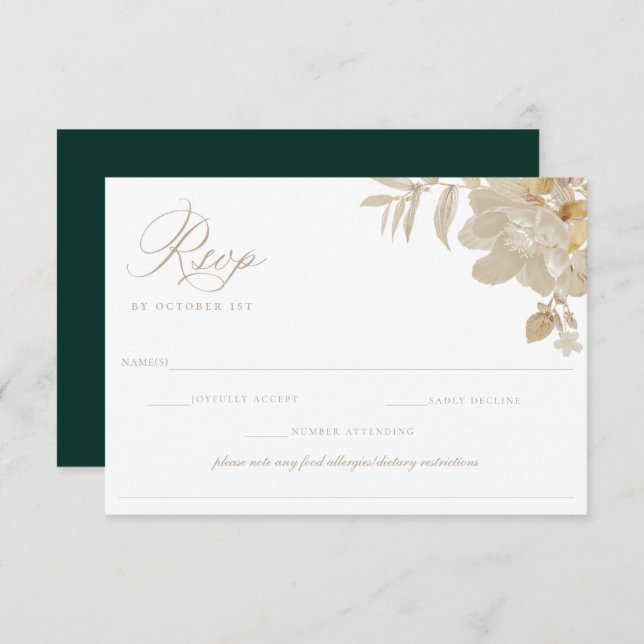 Mariage beige RSVP restriction alimentaire allergi (Devant / Derrière)