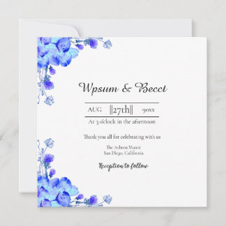 Mariage Belle carte d'invitation florale Design
