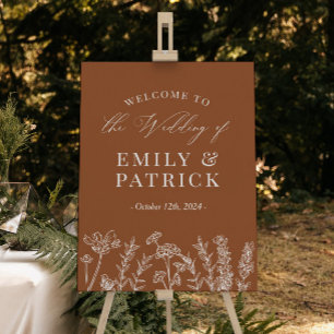 Mariage Bienvenue Burange Orange Poster Fleur sauv