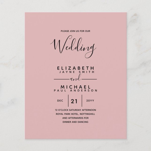 Mariage bilingue espagnol BODA anglais Budget (Devant)