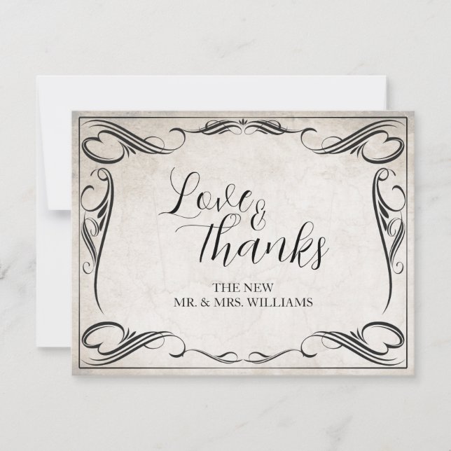 Mariage Black Art Déco vintage Merci (Devant)