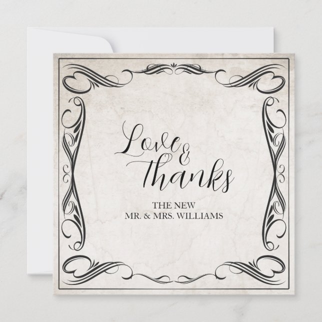 Mariage Black Art Déco vintage Merci (Devant)