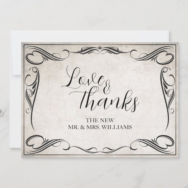 Mariage Black Art Déco vintage Merci (Devant)