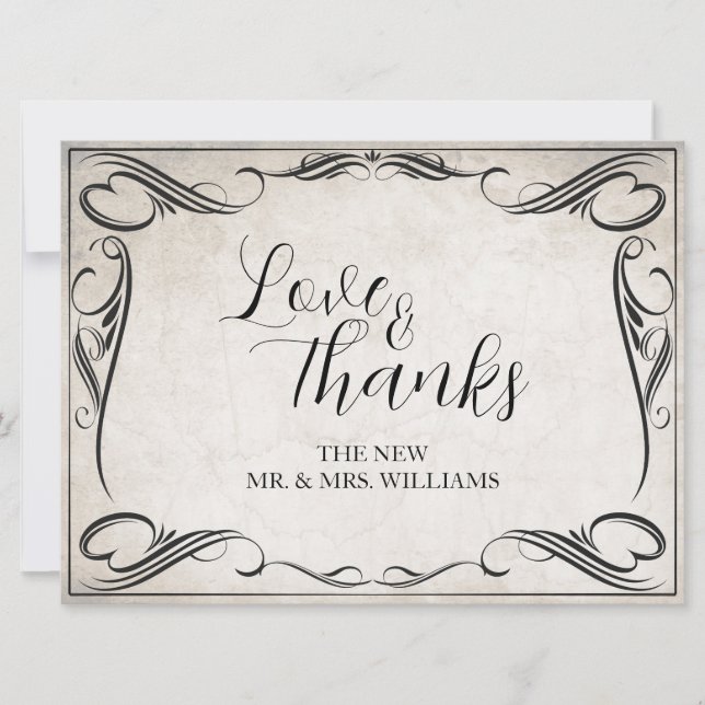 Mariage Black Art Déco vintage Merci (Devant)