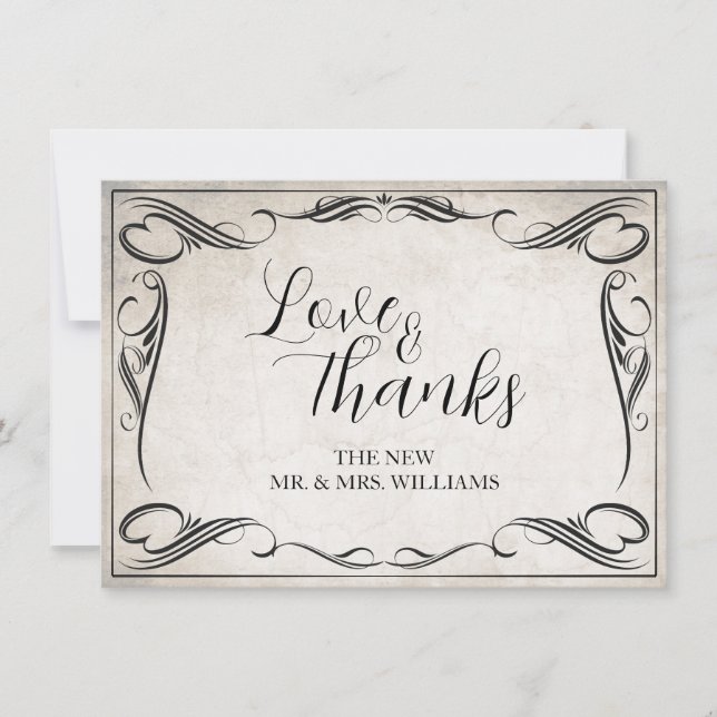 Mariage Black Art Déco vintage Merci (Devant)
