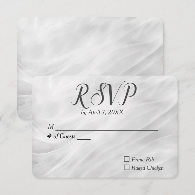 Mariage blanc Abstrait RSVP (Devant / Derrière)