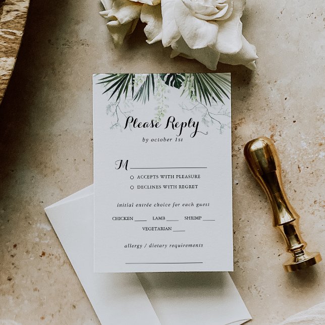Mariage blanc de verdure tropicale Choix RSVP (Créateur téléchargé)