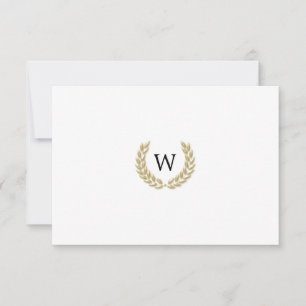 Mariage blanc d'or du monogramme élégant RSVP de