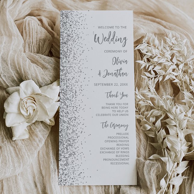 Mariage Blanc Écriture Moderne Paillettes Argentée (Créateur téléchargé)