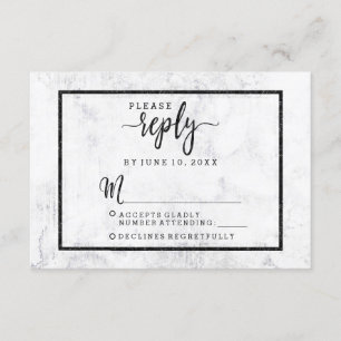 Mariage blanc et gris réponse RSVP