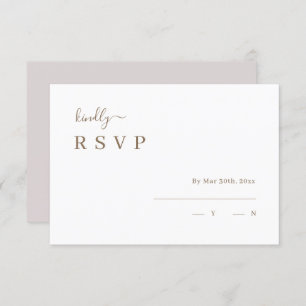 Mariage blanc minimaliste RSVP Invitation