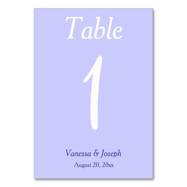 Mariage blanc Périwinkle Table n° Cartes (Par défaut)