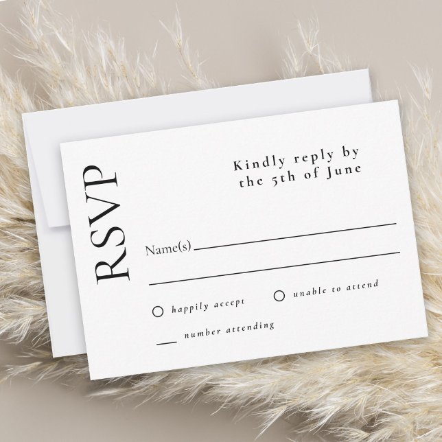 Mariage blanc simple et élégant RSVP (Créateur téléchargé)