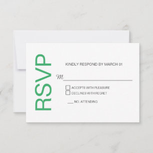 Mariage blanc vert marin moderne Réponse RSVP Répo