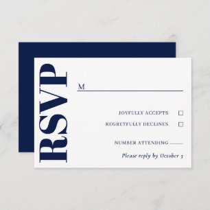 Mariage bleu bleu marine RSVP