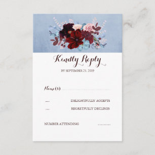 Mariage bleu Bourgogne et Dusty RSVP