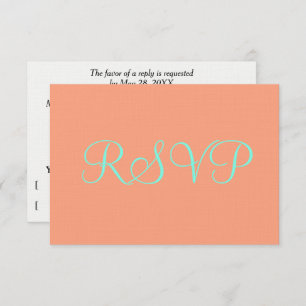 Mariage bleu Cantaloupe RSVP