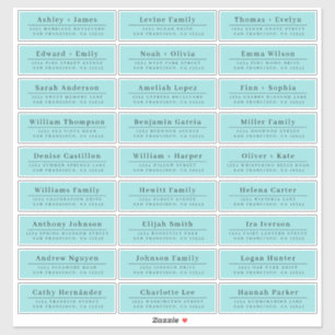 Mariage bleu chic minimaliste Étiquettes de adress